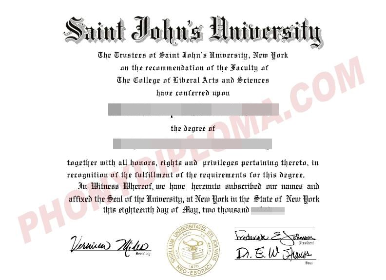 St Johns University Free Sample From Phonydiploma