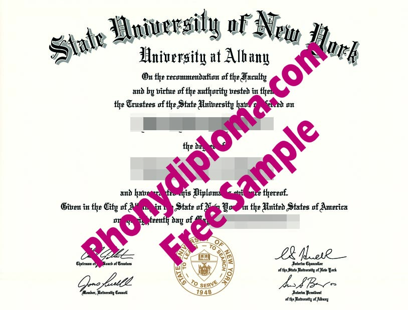 State University Of New York At Albany Free Sample From Phonydiploma