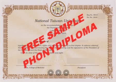 Taiwan National Taiwan University Free Sample From Phonydiploma