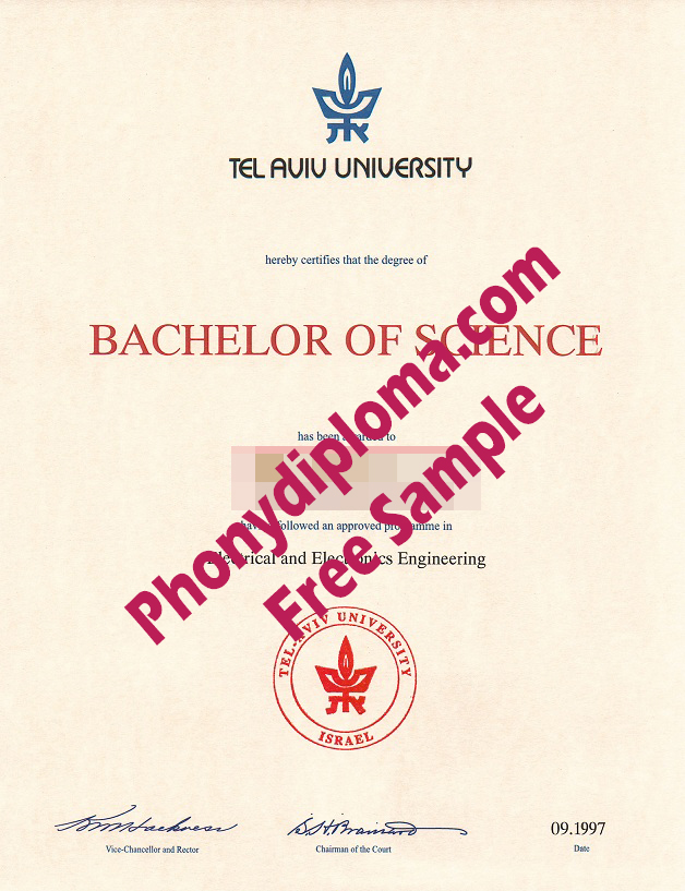 Tel Aviv University Free Sample From Phonydiploma