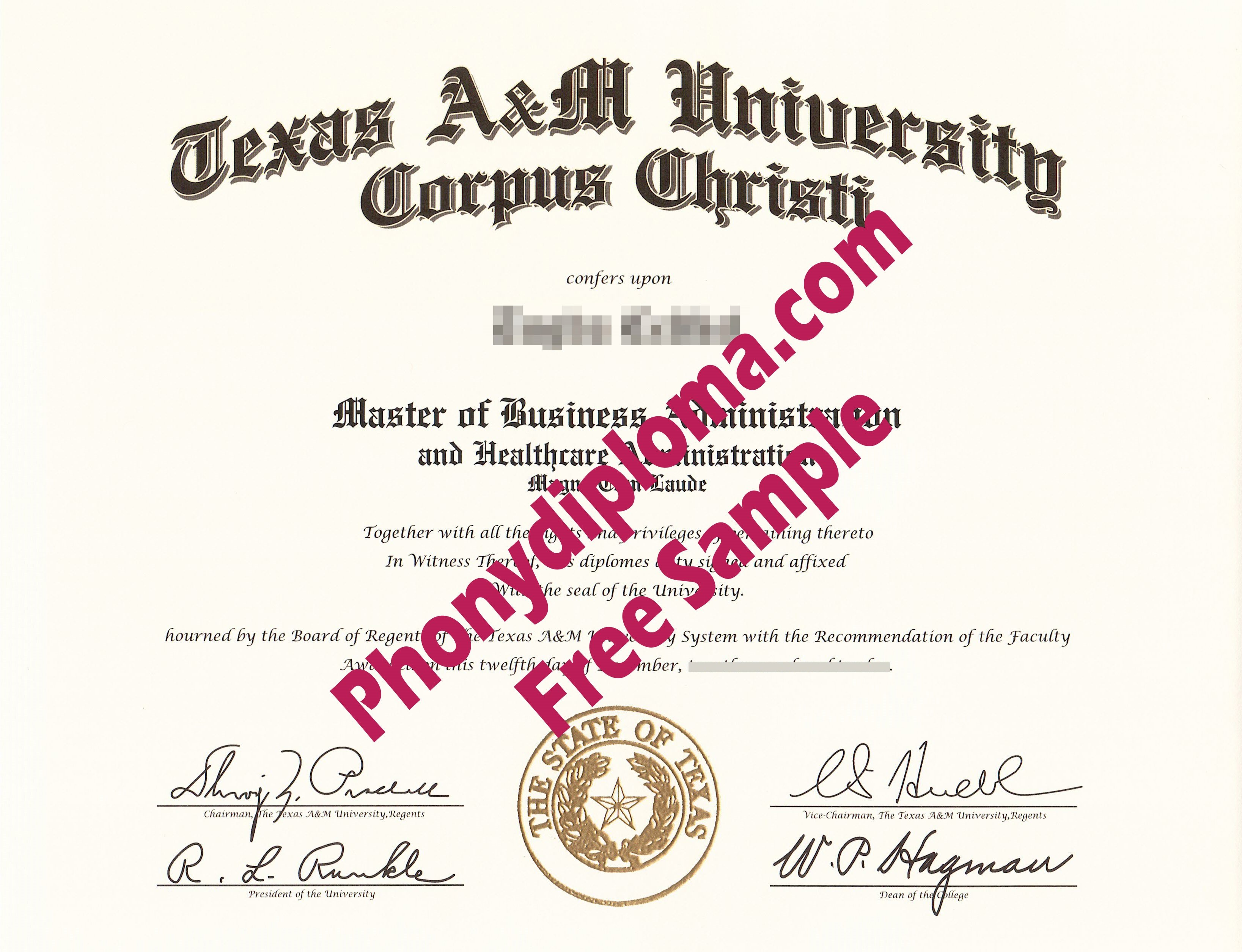 Texas A&M University Corpus Christi  Free Sample From Phonydiploma