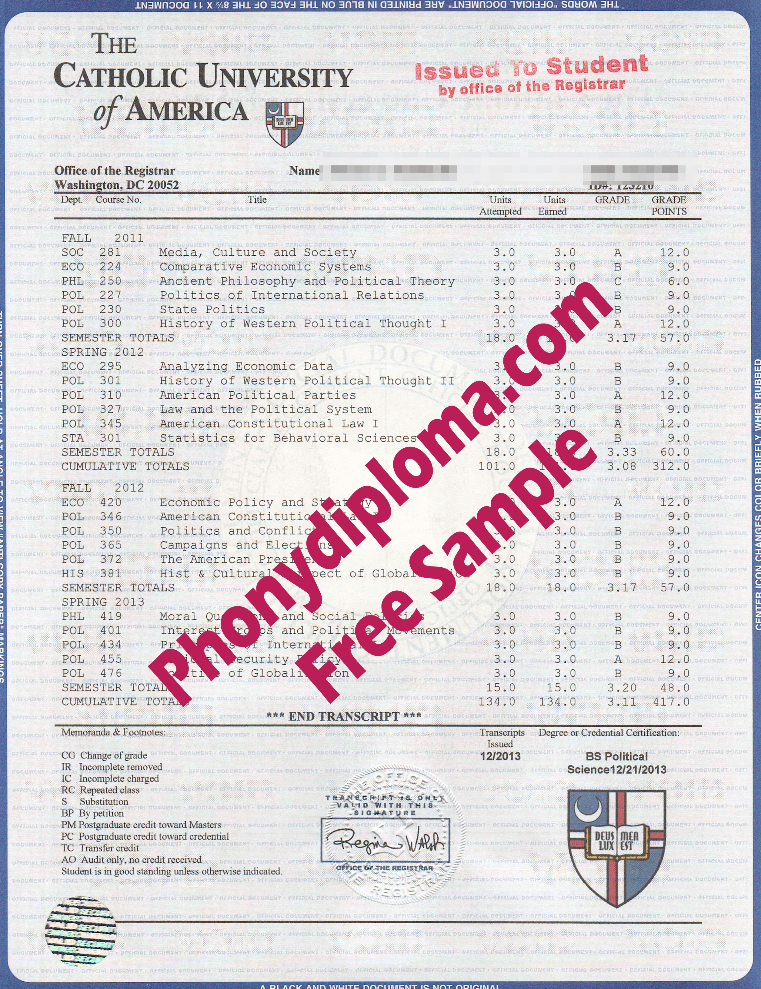 The Catholic University Of America House Design Transcripts Free Sample From Phonydiploma