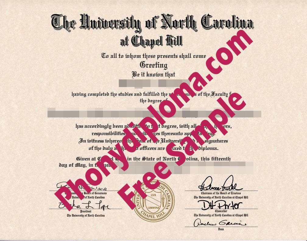 Unc Chapel Hill Free Sample From Phonydiploma