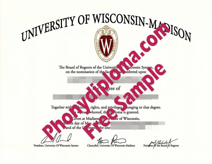 University Of Wisconsin Free Sample From Phonydiploma