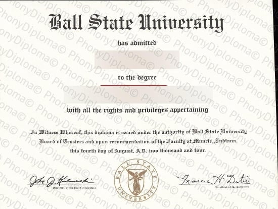 Usa Ball State University Free Sample From Phonydiploma