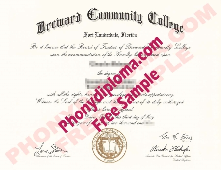Usa Florida Broward Community College Free Sample From Phonydiploma
