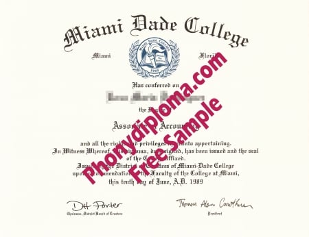 Usa Florida Miami Dade College Free Sample From Phonydiploma