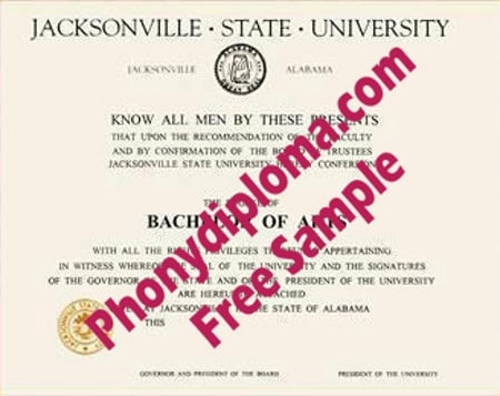 Usa Jacksonville State University Free Sample From Phonydiploma