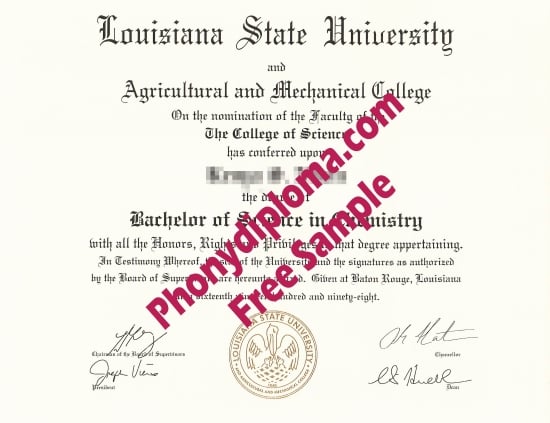 Usa Lousiana State University A & M Free Sample From Phonydiploma