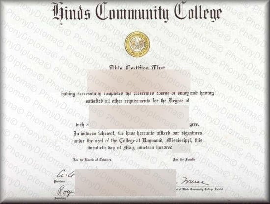 Usa Mississippi Hinds Cummunity College Free Sample From Phonydiploma