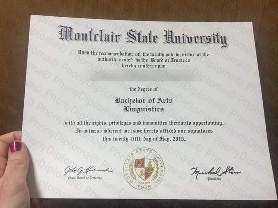 Usa Montclair State University Photo Free Sample From Phonydiploma