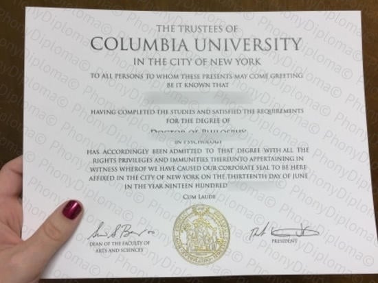 Usa New York Columbia University Free Sample From Samedaydiplomas