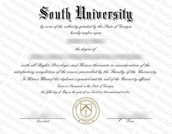 Usa Ohio South University Free Sample From Phonydiploma (1)