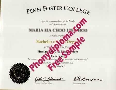 Usa Pennsylvania Penn Foster College Free Sample From Phonydiploma