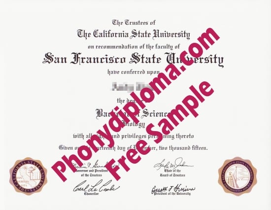 Usa San Francisco State University Flat Ink Emblems Free Sample From Phonydiploma