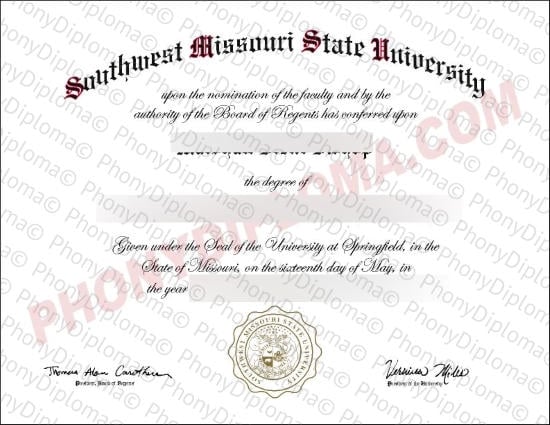 Usa Southwest Missouri State University Free Sample From Phonydiploma