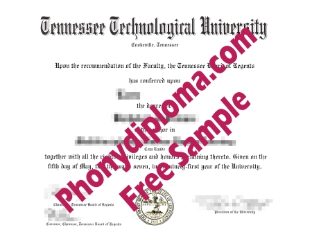 Usa Tennessee Technological University Free Sample From Phonydiploma