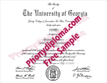 Usa University Of Georgia Free Sample From Phonydiploma
