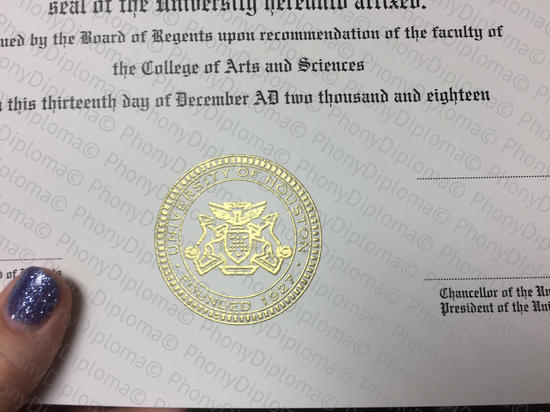 Usa University Of Houston Emblem Free Sample From Phonydiploma