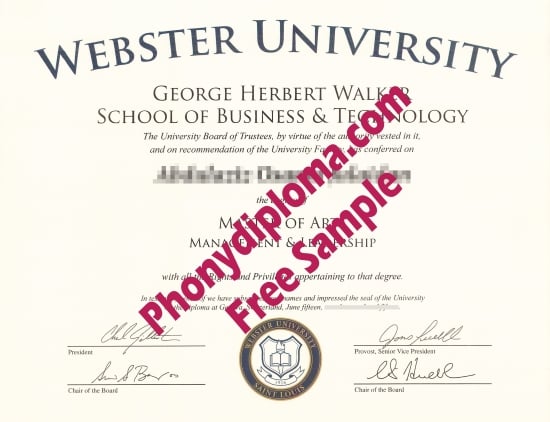 Usa Webster University Free Sample From Phonydiploma
