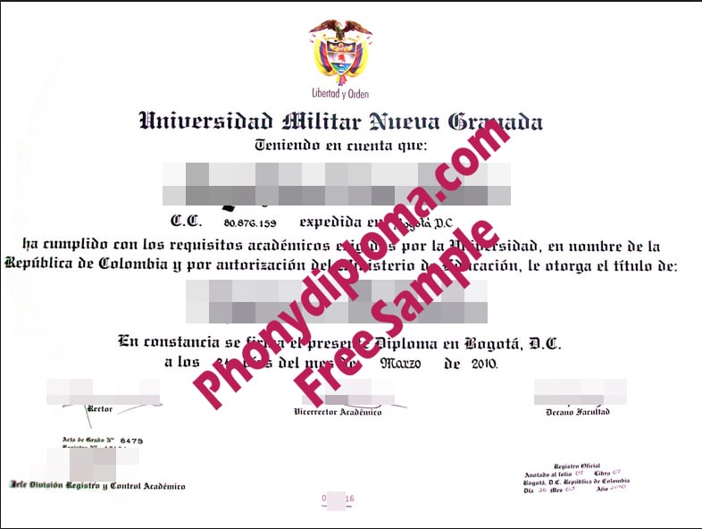 Universidad Militar Nueva Granada Free Sample From Phonydiploma