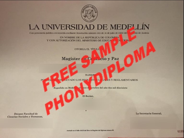 Universidad De Medellin Diploma Free Diploma From Phonydiploma