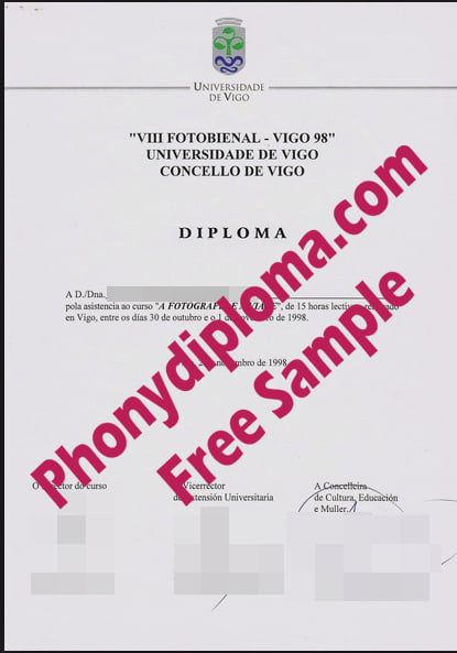 Universidade De Vigo Free Sample From Phonydiploma