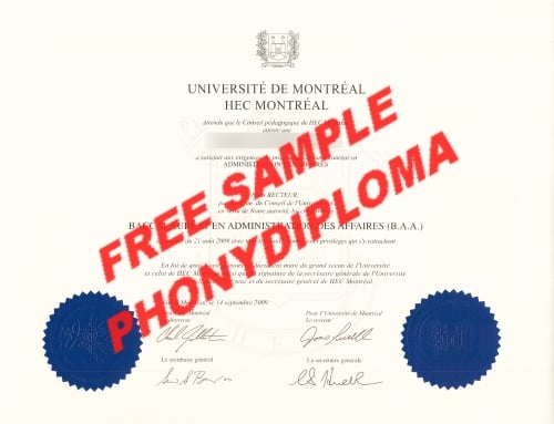 University De Montreal Hec Free Sample From Phonydiploma