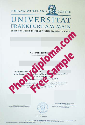 University Frankfurt Goethe Germany Free Sample From Phonydiploma