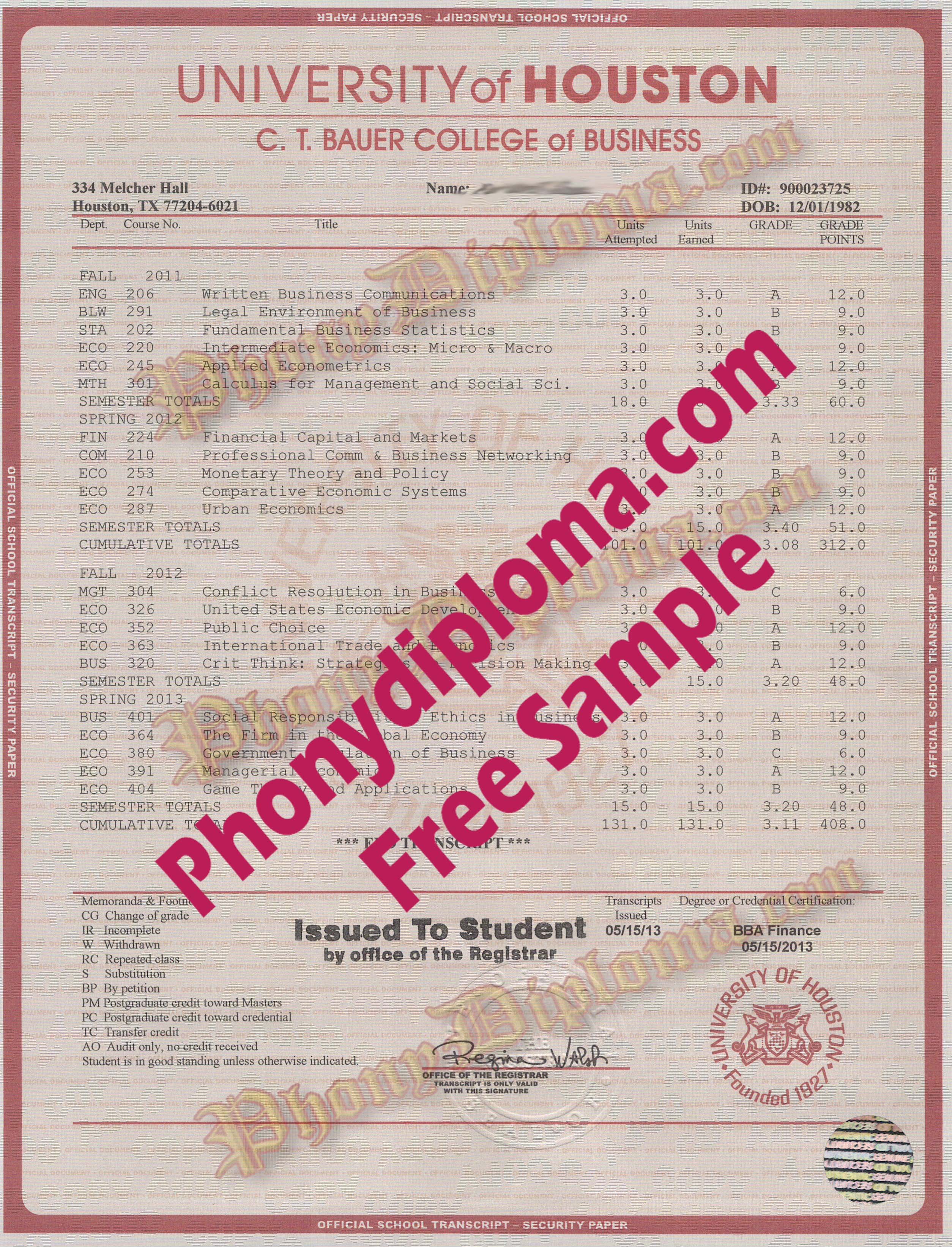 University Of Houston Downtown Transcript University Of Houston Downtown Transcript
