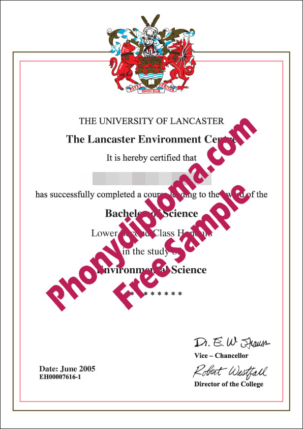 University Of Lancaster Free Sample From Phonydiploma