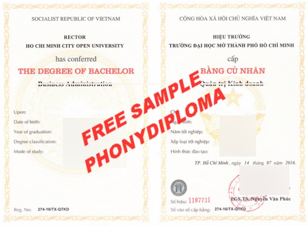 Vietnam Dai Hoc Mo Tphcm University Free Sample From Phonydiploma