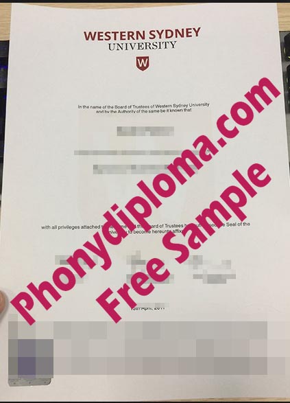 Western Sydney University Diploma Free Sample From Phonydiploma