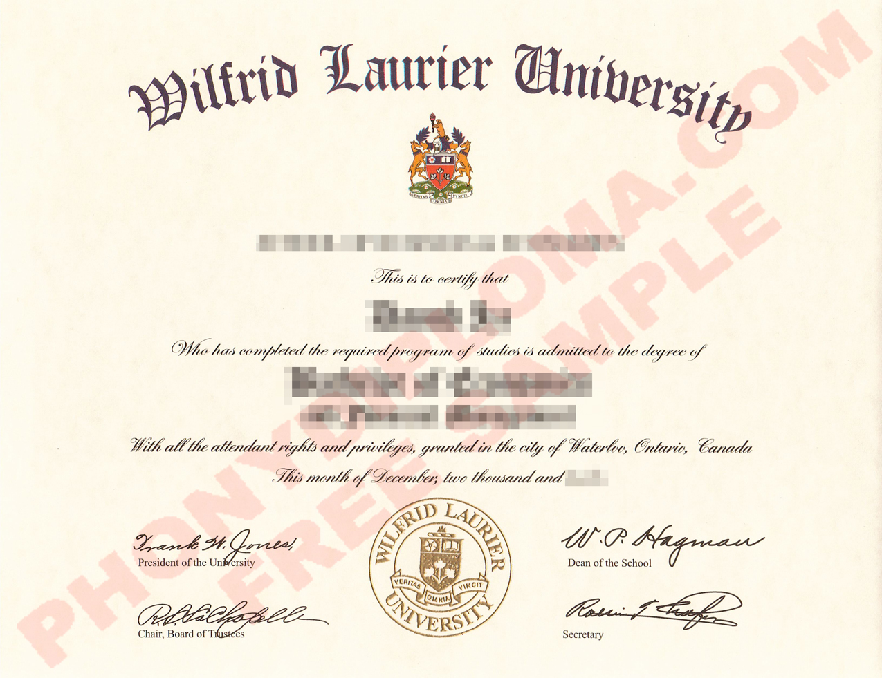 Wilfred Laurier University Free Sample From Phonydiploma