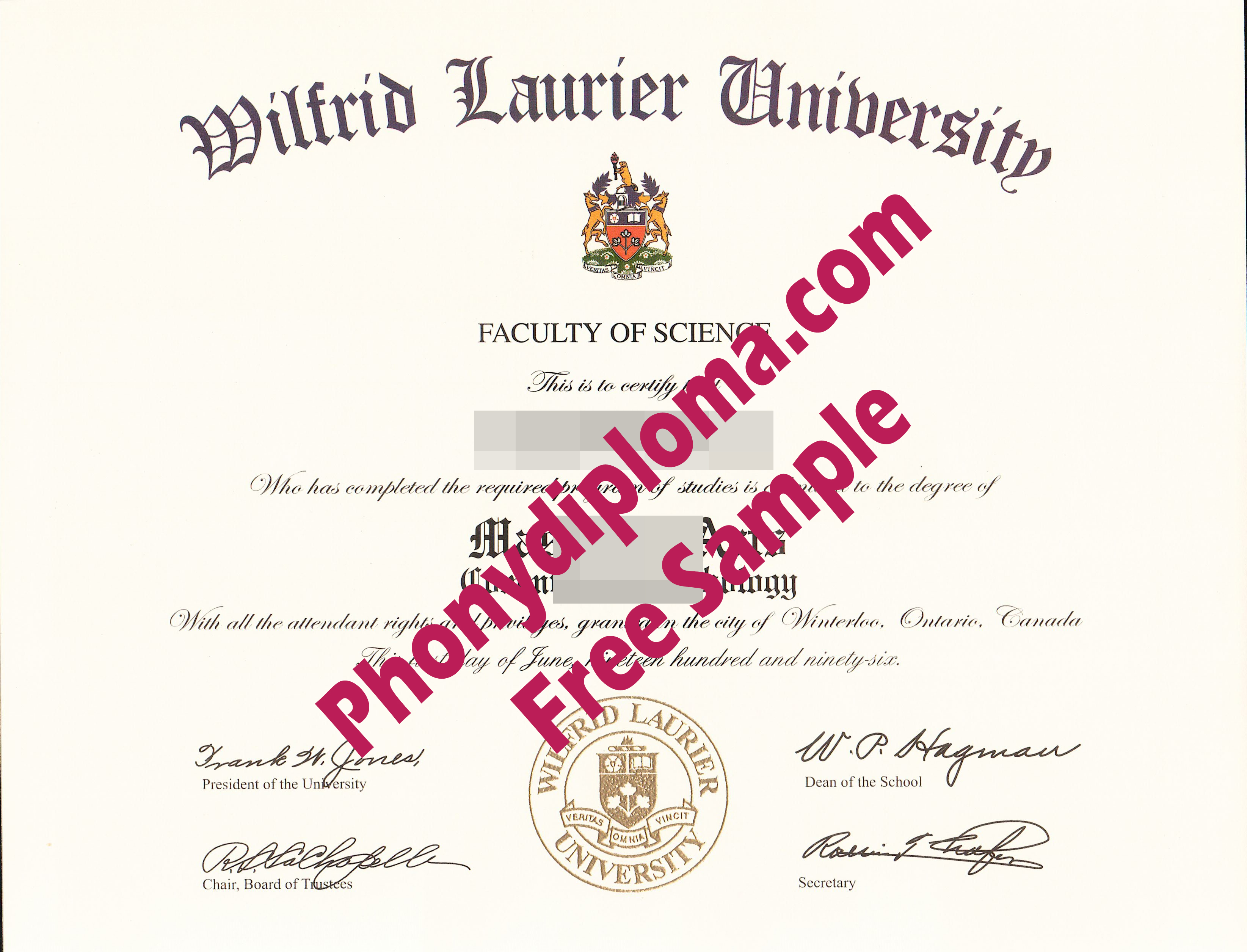 Wilfrid Laurier University Free Sample From Phonydiploma