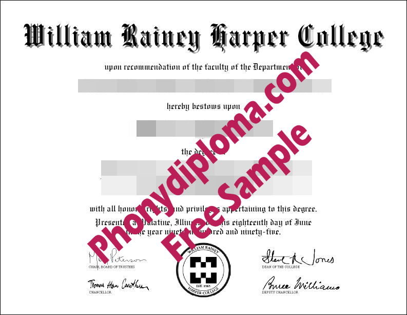William Rainey Harper College Free Sample From Phonydiploma