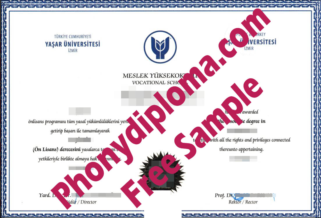 Yasar Universitesi Free Sample From Phonydiploma