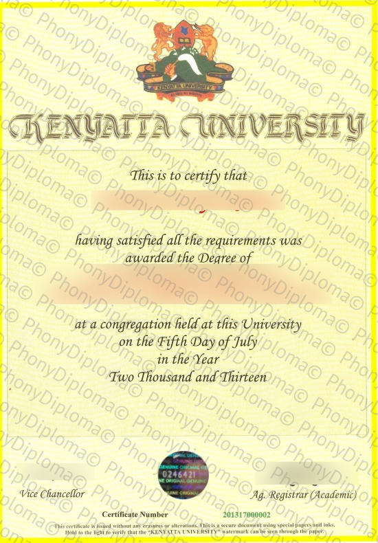 Africa Kenyatta University Free Sample From Phonydiploma (1)