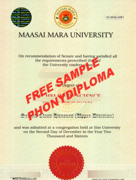 Africa Maasai Mara University Free Sample From Phonydiploma