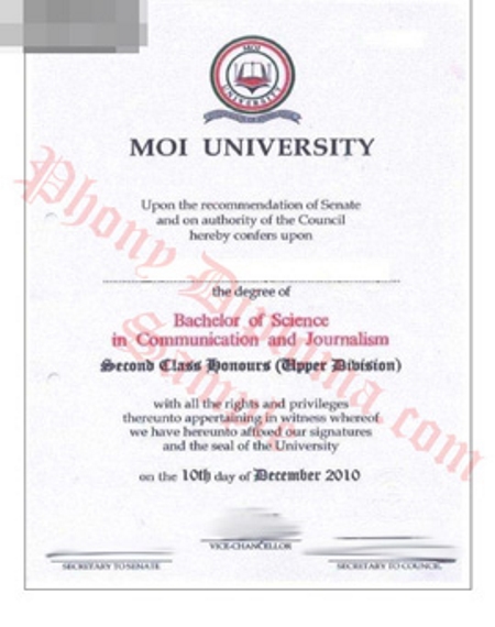 Africa Moi University Diploma Free Sample From Phonydiploma