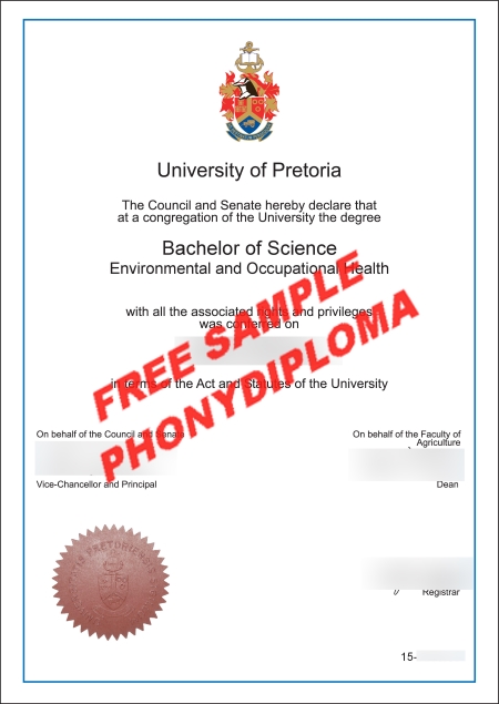 Africa University Of Pretoria Free Sample From Phonydiploma   Copy