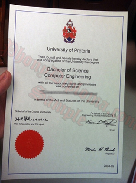 Africa University Of Pretoria Photo Free Sample From Phonydiploma