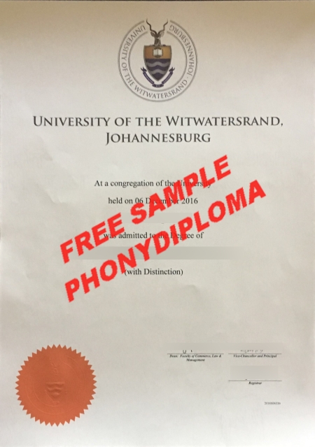 Africa University Of The Witwatersrand Free Sample From Phonydiploma