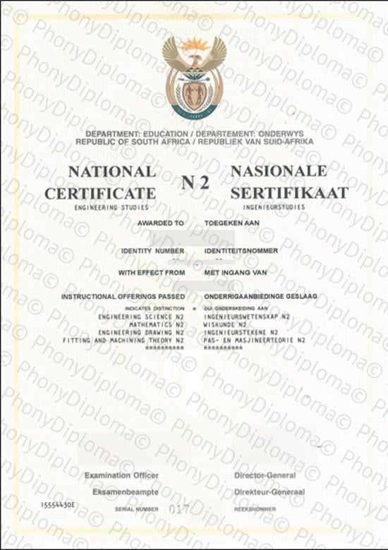 South Africa N2 National Certificate Free Sample From Phonydiploma