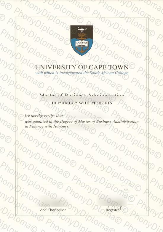 South Africa University Of Cape Town Free Sample From Phonydiploma