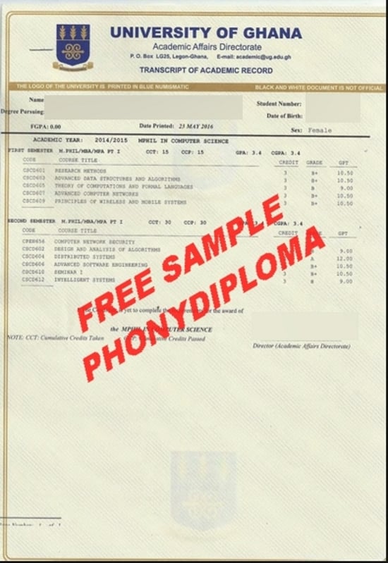 South Africa University Of Ghana Actual Match Transcript Free Sample From Phonydiploma