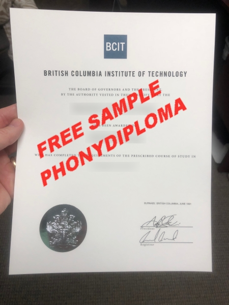 Canada British Columbia Inistitute Of Technology Photo Free Sample From Phonydiploma