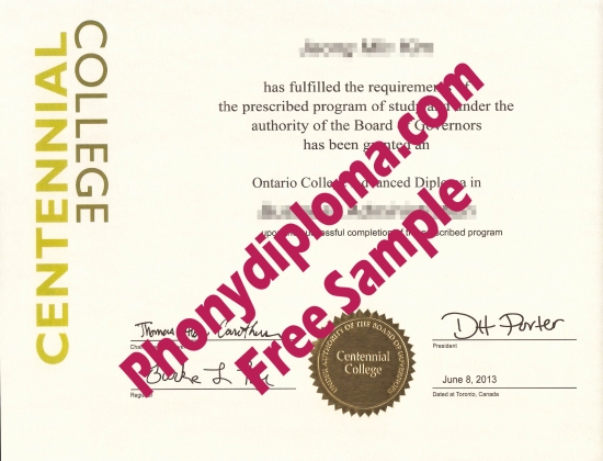 Canada Centennial College Free Sample From Phonydiploma