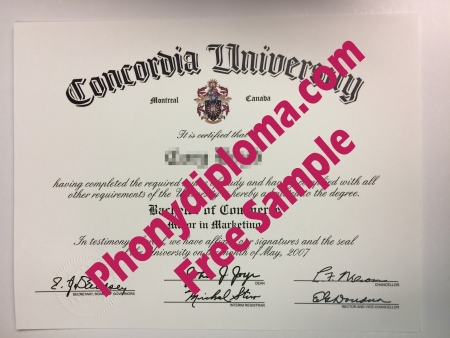 Canada Concordia University Canada Free Sample From Phonydiploma