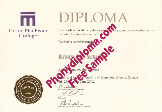 Canada Grant Macewan College Free Sample From Phonydiploma